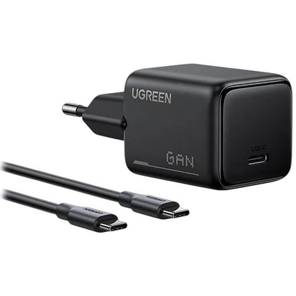 مجموعة شاحن سريع UGREEN بقوة 25 واط بمنفذ USB-C بتقنية GaN، الاتحاد الأوروبي / 75103