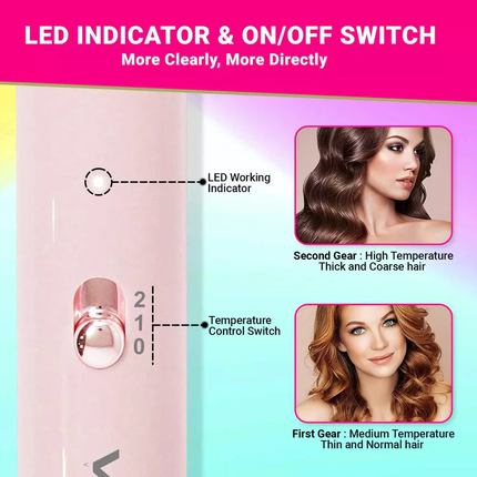 فير رفيع لتمويج وتجعيد الشعر بـ سلك دوار 360 درجة ماركة vgr