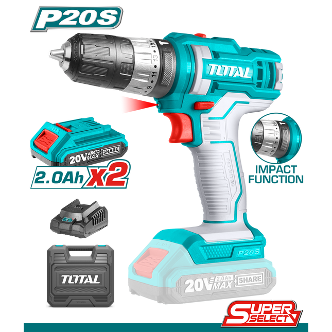 دريل شحن 20 فولت مع شاكوش من توتال