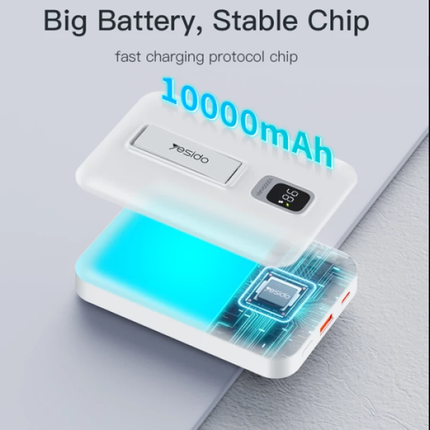 شاحن هواتف محمول ببطارية لاسلكية سعة 10000mAh أمبير وقوة 22.5 واط ماركة YESIDO