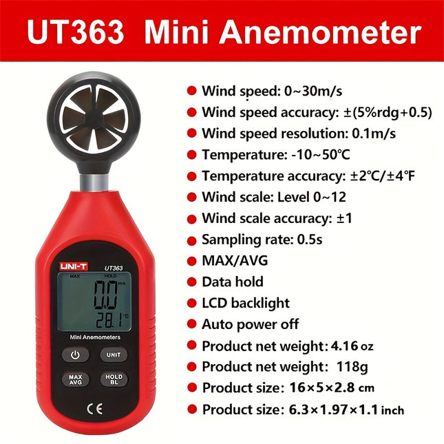 مقياس سرعة الرياح الرقمي UNI-T UT363