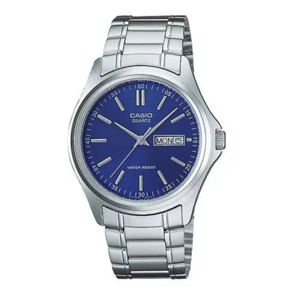 ساعة كاسيو الرجالية من الستانلس الستيل الفضي موديل CASIO MTP-1239D-2A