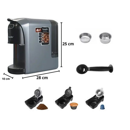 ماكينة قهوة تدعم الكبسولات والقهوة المطحونة 4 بـ 1 بمضخة ضغط عالية 19 بار ماركة Sonifer