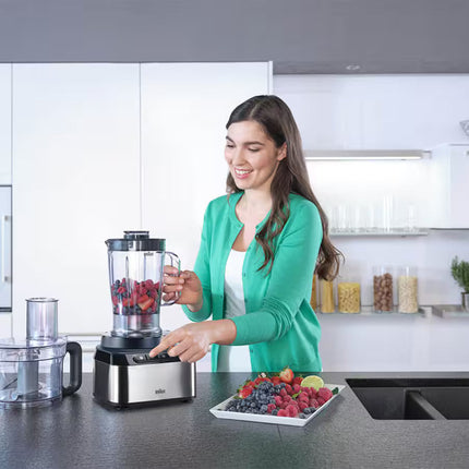 Braun PureEase Food Processor FP3233SI – 800W, 2.1L Bowl and 10-in-1 Accessories