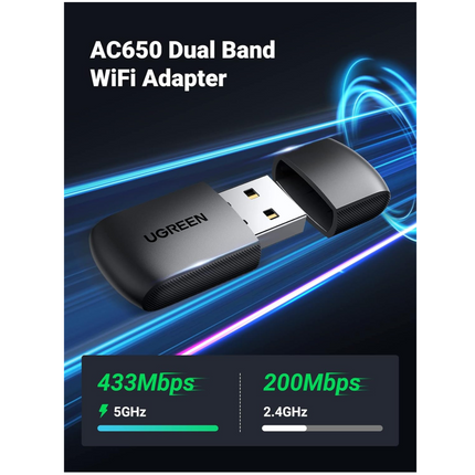محول يوجرين AC650 11ac لاسلكي ثنائي النطاق USB / 20204