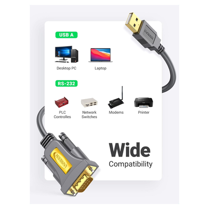 UGREEN USB to DB9 RS-232 Adapter Cable | CR104