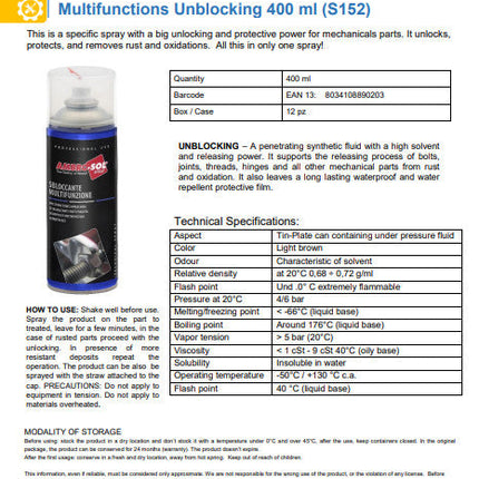 بخاخ مزيل الصدأ الايطالي لـ جميع المعدات الميكانيكية 400 مل من AMBRO-SOL