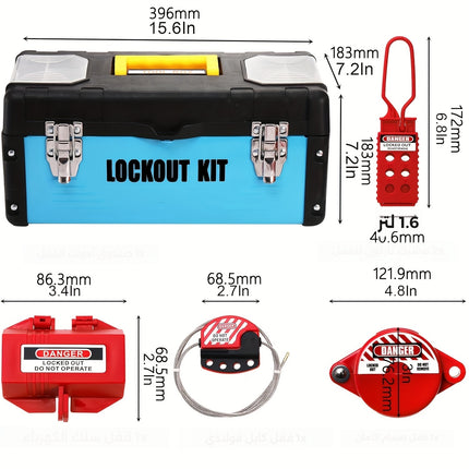 صندوق كامل لاقفال اللوتو لصيانة المصانع كما في الصورة تماما