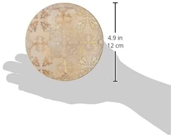 Creative Tops C000279 Cork-Backed Coasters Set with Printed 'Gold Impressions' Design, Round, Gold / Grey, 12 cm, Set of 4