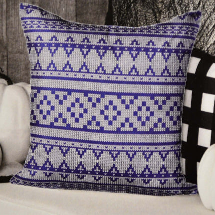 غطاء وسادة بتصميم مطبع من ARMN Azure - أزرق ورمادي