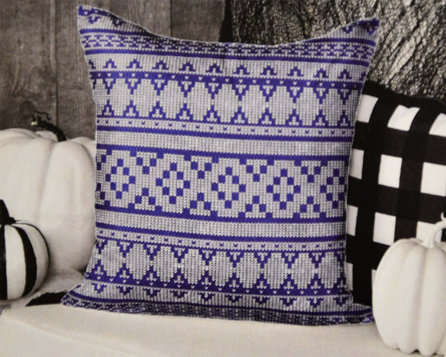 غطاء وسادة بتصميم مطبع من ARMN Azure - أزرق ورمادي