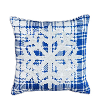 غطاء وسادة مطرز من ARMN Azure - أزرق وأبيض