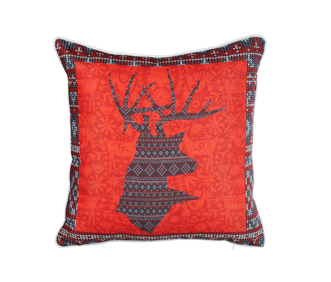 غطاء وسادة بتصميم مطبع من ARMN Azure - رمادي وأحمر