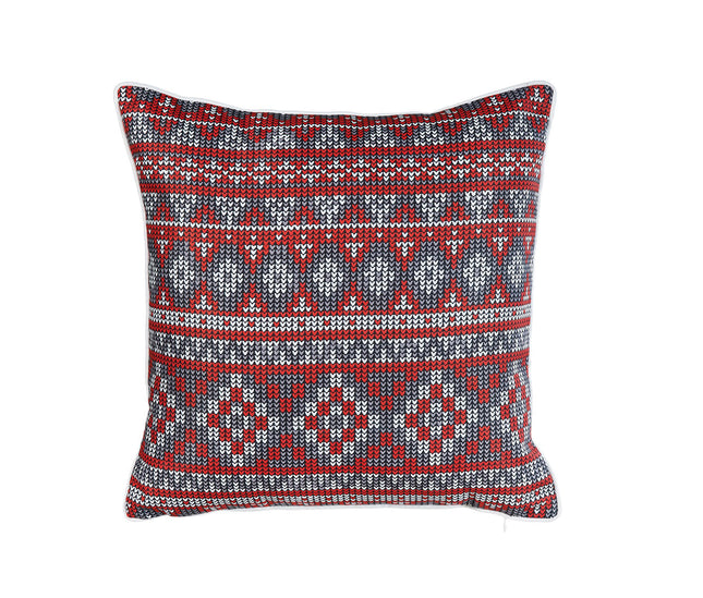 غطاء وسادة بتصميم مطبع من ARMN Azure - أحمر ورمادي