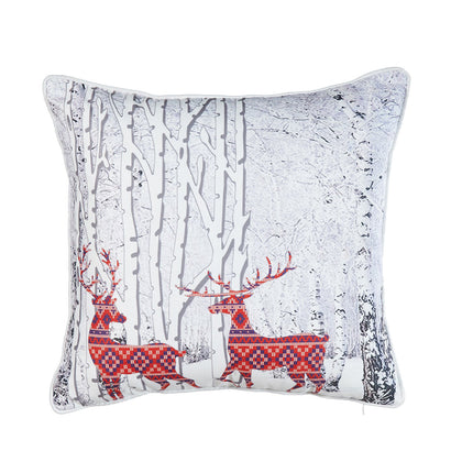 غطاء وسادة بتصميم مطرز من ARMN Azure - أحمر ورمادي