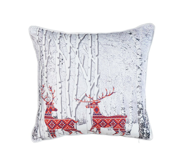 غطاء وسادة بتصميم مطرز من ARMN Azure - أحمر ورمادي