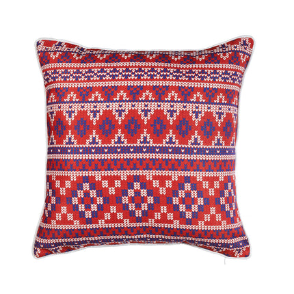 غطاء وسادة بتصميم مطبع من ARMN Azure - أحمر وكحلي