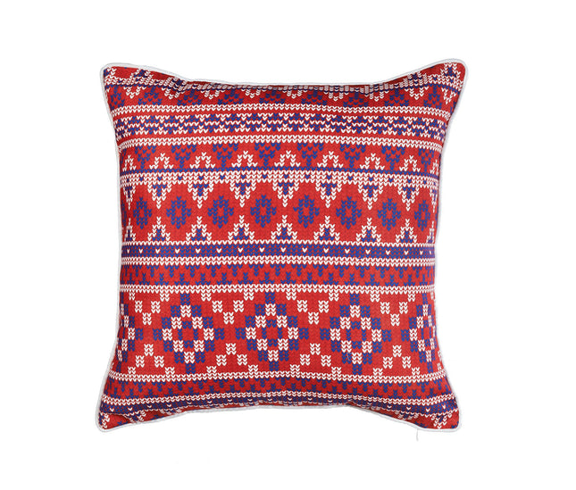 غطاء وسادة بتصميم مطبع من ARMN Azure - أحمر وكحلي