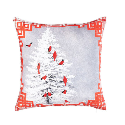 غطاء وسادة مطرز من ARMN Azure - رمادي وأحمر
