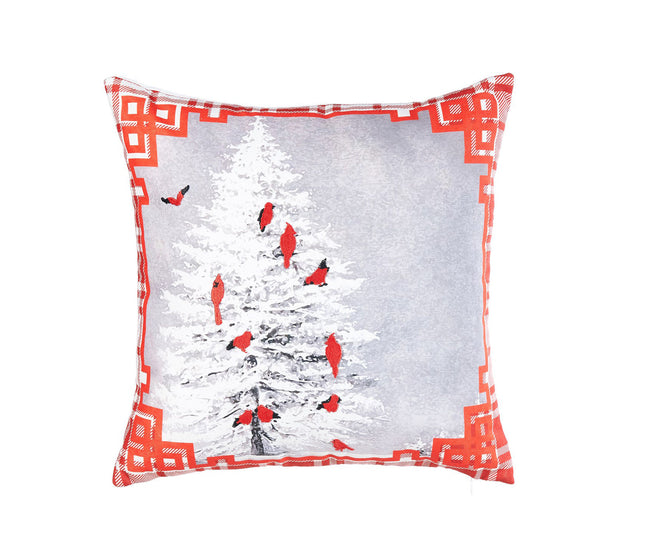 غطاء وسادة مطرز من ARMN Azure - رمادي وأحمر