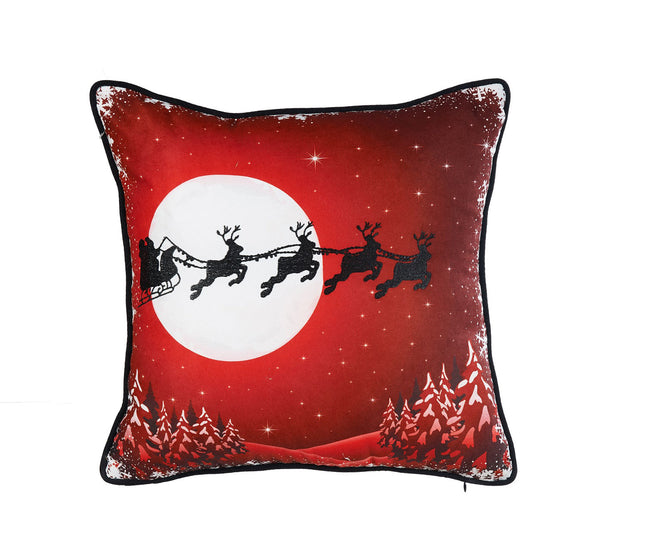 غطاء وسادة مطرز من ARMN Azure - أحمر وأبيض وأسود