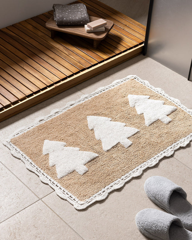 Lumière Matin luxury bath mat white/beige
