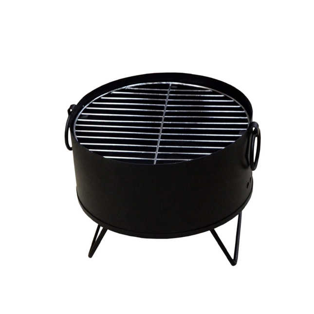 منقل شوي فحم دائري مقاس 28 سم من الفولاذ المقاوم للصدأ