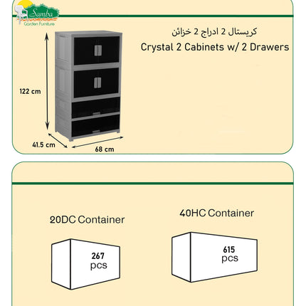 خزانة كريستال (2 خزانة + 2 درج) -من سامبا