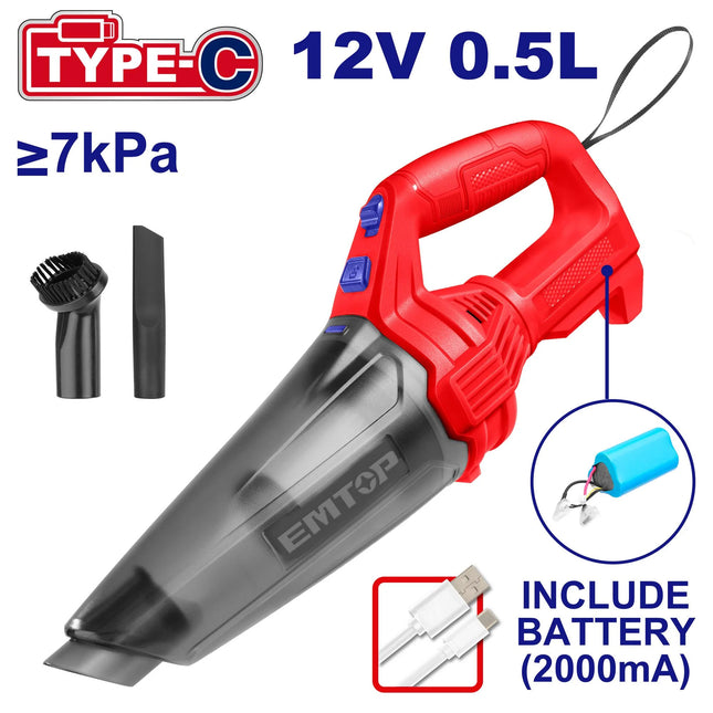 مكنسة كهربائية محمولة لاسلكية 12V من EMTOP