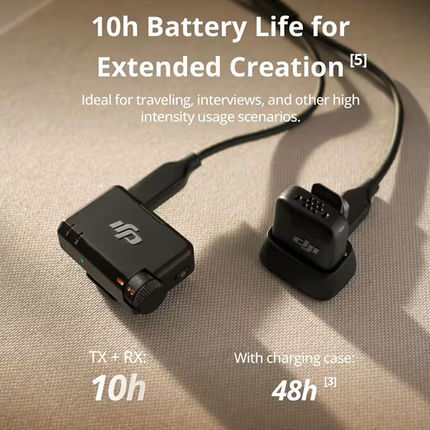 ميكروفون DJI Mic Mini لاسلكي 2TX+1RX – مايك احترافي للموبايل والكاميرا بعزل ضوضاء ومدى 400 متر