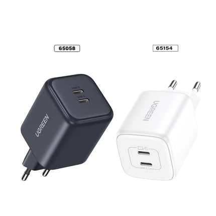 شاحن UGREEN سريع بتقنية GaN ثنائي المنافذ USB-C بقدرة 45 واط، متعدد الألوان (الاتحاد الأوروبي) / X526
