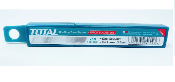 مجموعة شفرات 10 قطعة بحجم9 ممX80   من توتال