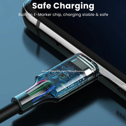 كابل بيانات UGREEN 5A USB-C 2.0 من النوع ذكر إلى ذكر 5 أمبير (أسود-أبيض) | US300