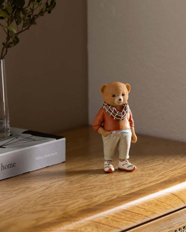 Salmon-colored Bearbrick Statue – Modern Home Decor Sculpture