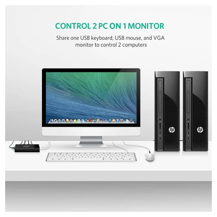 UGREEN 2-Port USB KVM Switch Box ABS Case | 30357