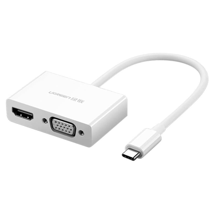 محول يوجرين من تايب سي إلى HDMI + VGA (أبيض) | 30843