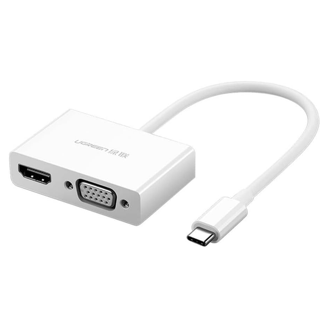 UGREEN USB-C to HDMI + VGA Converter (White) | 30843
