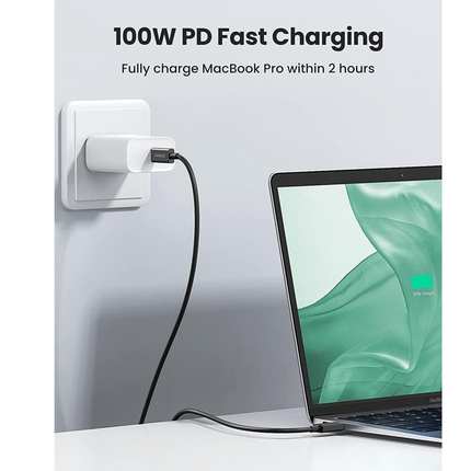 كابل Thunderbolt 4 من UGREEN [معتمد من Intel]، كابل شاحن USB C إلى USB C بقوة 100 وات مع شحن سريع / 30389