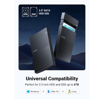 علبة القرص الصلب يو اس بي من يوجرين| UGREEN 2.5 Inch USB A Hard Drive Enclosure |30725