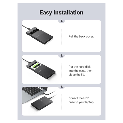 علبة القرص الصلب يو اس بي من يوجرين| UGREEN 2.5 Inch USB A Hard Drive Enclosure |30725