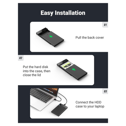 علبة محرك أقراص صلبة يوجرين مقاس 2.5 بوصة | UGREEN 2.5" HARD DRIVE ENCLOSURE USB 3. TO SATA III FOR 2.5 INCH | 30847