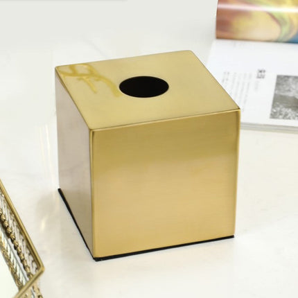 علبة مناديل نحاس مربعة من ARMN Carrera - ذهبي