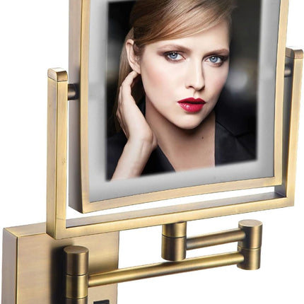 مرآة تكبير 5X قابلة للتعديل بضوء LED من ARMN - برونزي