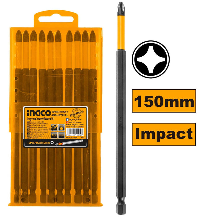 Ingco Impact Phillips Screwdriver Bit Set 15 cm / PH2