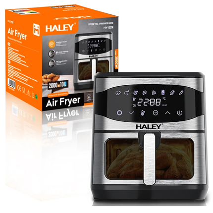 قلاية هوائية AIRFRYER سعة 10 لتر و10 برامج بشاشة تعمل باللمس ماركة HALEY