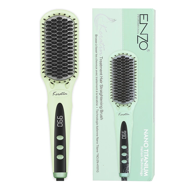 مشط/فرشاة سشوار الشعر بحرارة 980°F وشاشة LCD ماركة ENZO