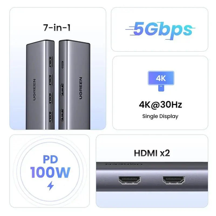 محول متعدد الوظائف 7 في 1 | UGREEN 35897