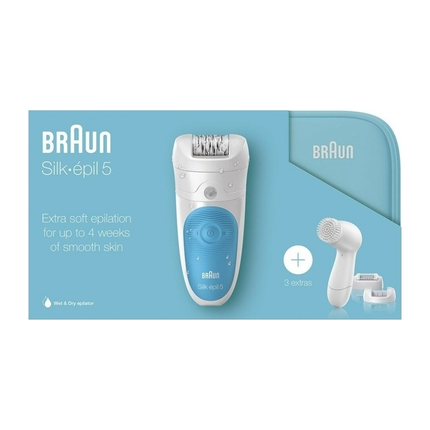 ماكينة ازالة الشعر وماكينة تنظيف البشرة للسيدات مع 3 رؤوس ماركة Braun Silk-épil 5