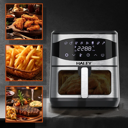 قلاية هوائية AIRFRYER سعة 10 لتر و10 برامج بشاشة تعمل باللمس ماركة HALEY