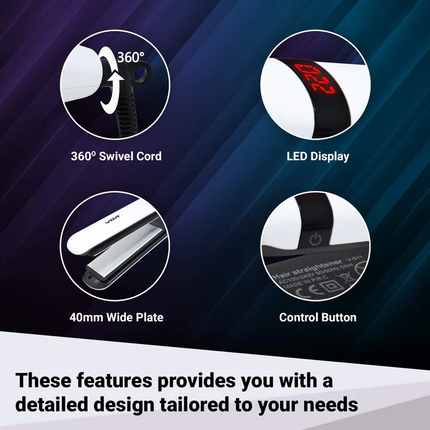 ستريتنر الشعر الاحترافي مصنوع من السيراميك بـ حرارة 220 درجة - vgr